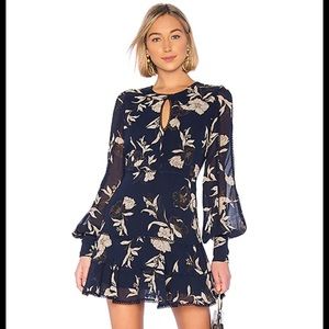 Bardot Tammy Trim Mini Floral Long Sleeve Dress 12 XL